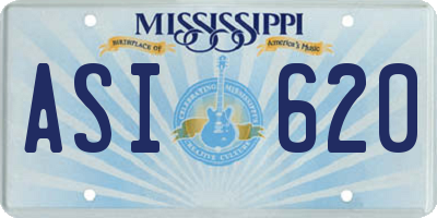 MS license plate ASI620