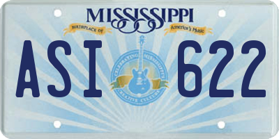 MS license plate ASI622