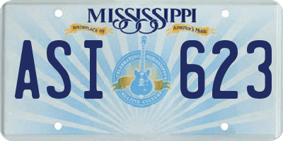 MS license plate ASI623