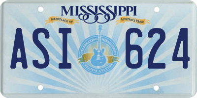MS license plate ASI624
