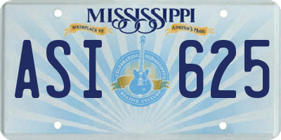 MS license plate ASI625