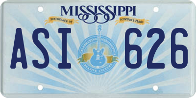 MS license plate ASI626