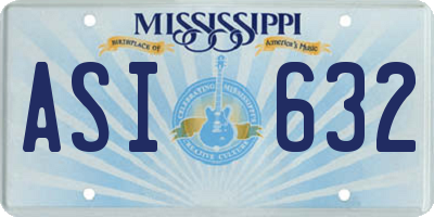 MS license plate ASI632