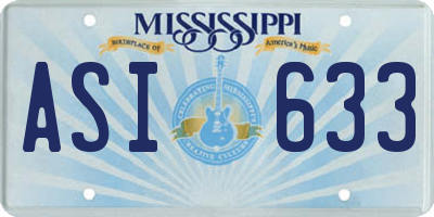 MS license plate ASI633