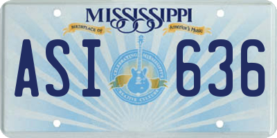 MS license plate ASI636