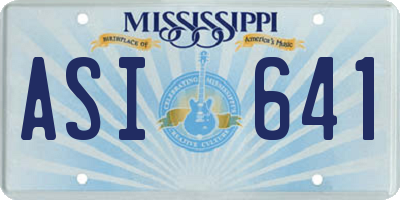MS license plate ASI641