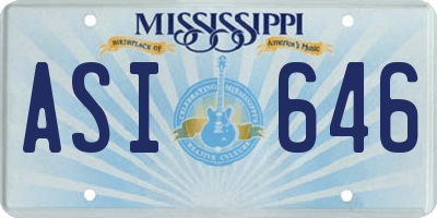 MS license plate ASI646