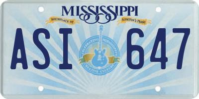 MS license plate ASI647