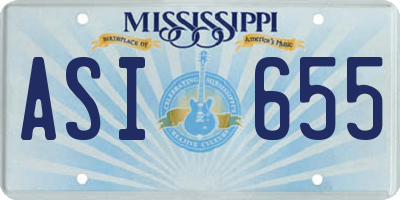MS license plate ASI655