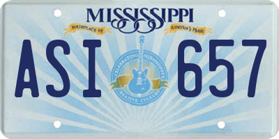 MS license plate ASI657