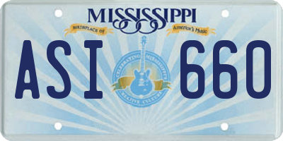 MS license plate ASI660