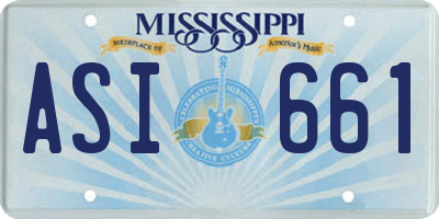 MS license plate ASI661