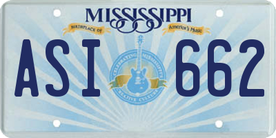 MS license plate ASI662