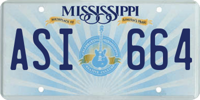 MS license plate ASI664