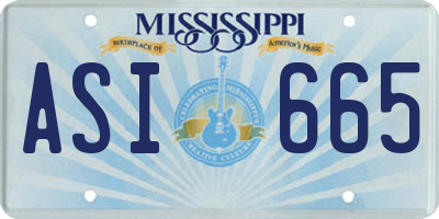 MS license plate ASI665