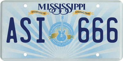 MS license plate ASI666