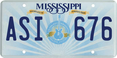 MS license plate ASI676