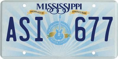 MS license plate ASI677