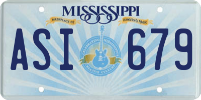 MS license plate ASI679