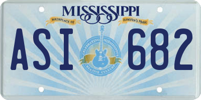 MS license plate ASI682