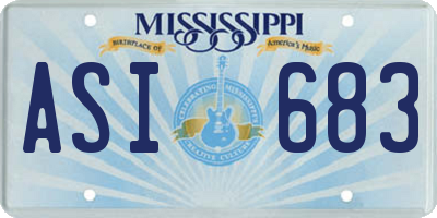 MS license plate ASI683