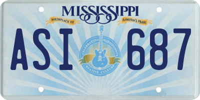 MS license plate ASI687