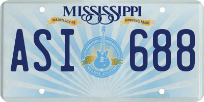 MS license plate ASI688
