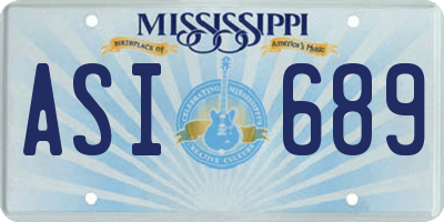 MS license plate ASI689