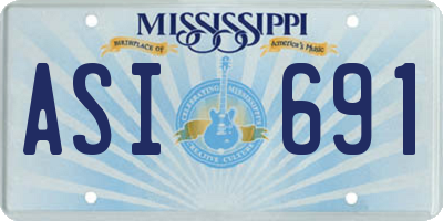 MS license plate ASI691