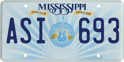 MS license plate ASI693