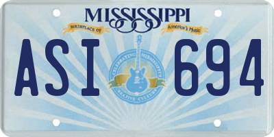 MS license plate ASI694