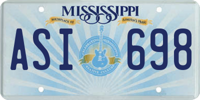 MS license plate ASI698