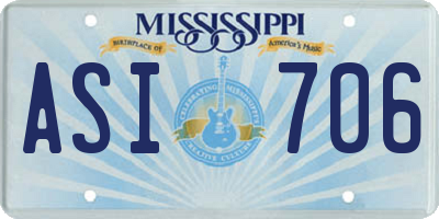 MS license plate ASI706