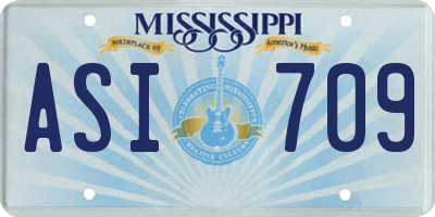 MS license plate ASI709