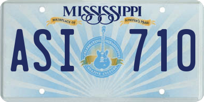 MS license plate ASI710