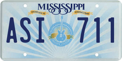 MS license plate ASI711