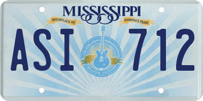 MS license plate ASI712