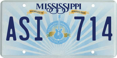 MS license plate ASI714