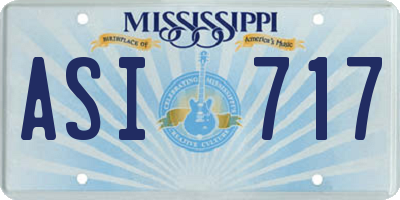 MS license plate ASI717