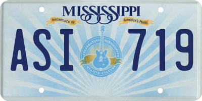 MS license plate ASI719