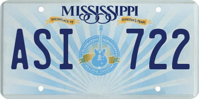MS license plate ASI722