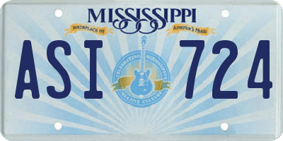 MS license plate ASI724