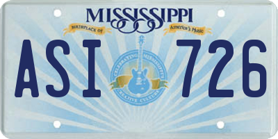 MS license plate ASI726