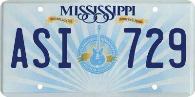 MS license plate ASI729