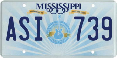 MS license plate ASI739