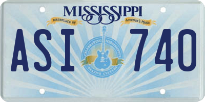 MS license plate ASI740