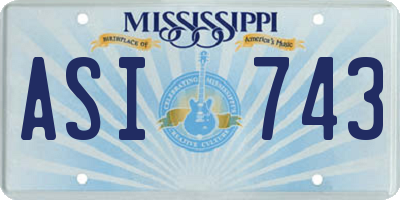 MS license plate ASI743