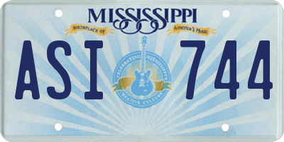 MS license plate ASI744