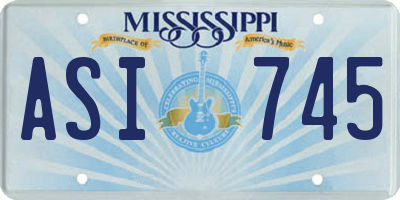 MS license plate ASI745