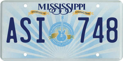 MS license plate ASI748